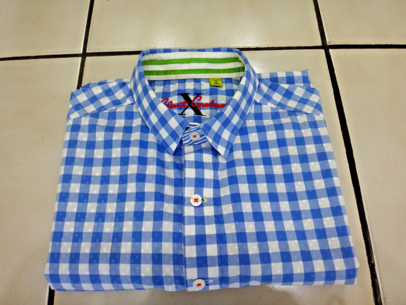 ROBERT GRAHAM Blue/White Short Sleeve Shirt Size M