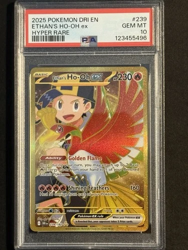 PSA 10 Ethan's Ho-Oh ex #239/182 SV10: Destined Rivals Hyper Rare Pokémon Card