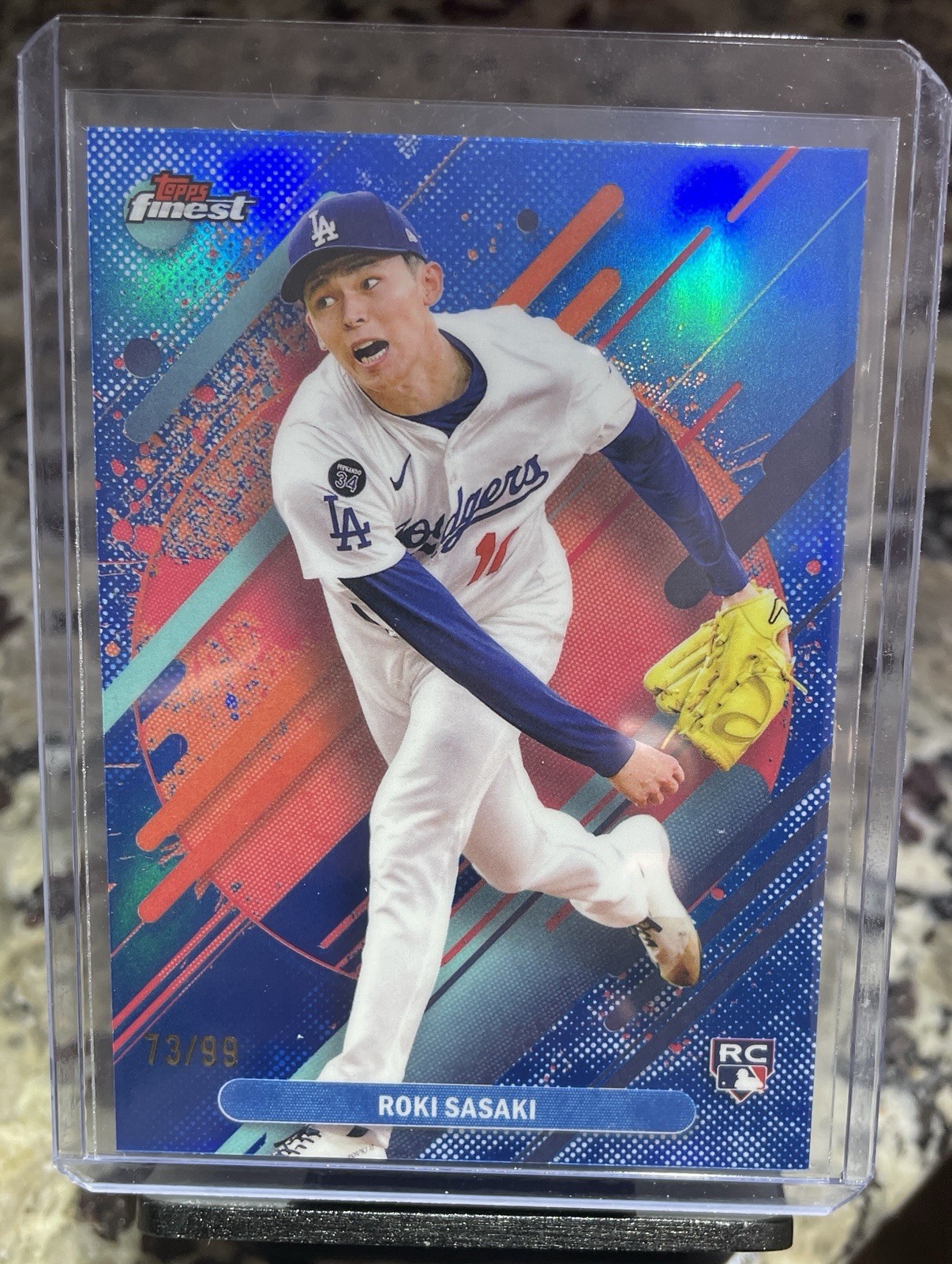 2025 Topps Finest Roki Sasaki RARE RC Rookie /99 Blue Color Match #288 Dodgers