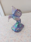 Fenton Art Glass Violet Iridescent Hummingbird 4 1/2" Figurine
