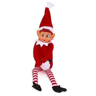 Weihnachtselfe benimmt sich schlecht Plüschtier | Neuheit lang biegsam 1 Fuß, weiß