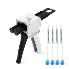 Dispensing Gun 50mL 1:1 Epoxy Glue Gun for Double Cartridges  8 Mixing Noz