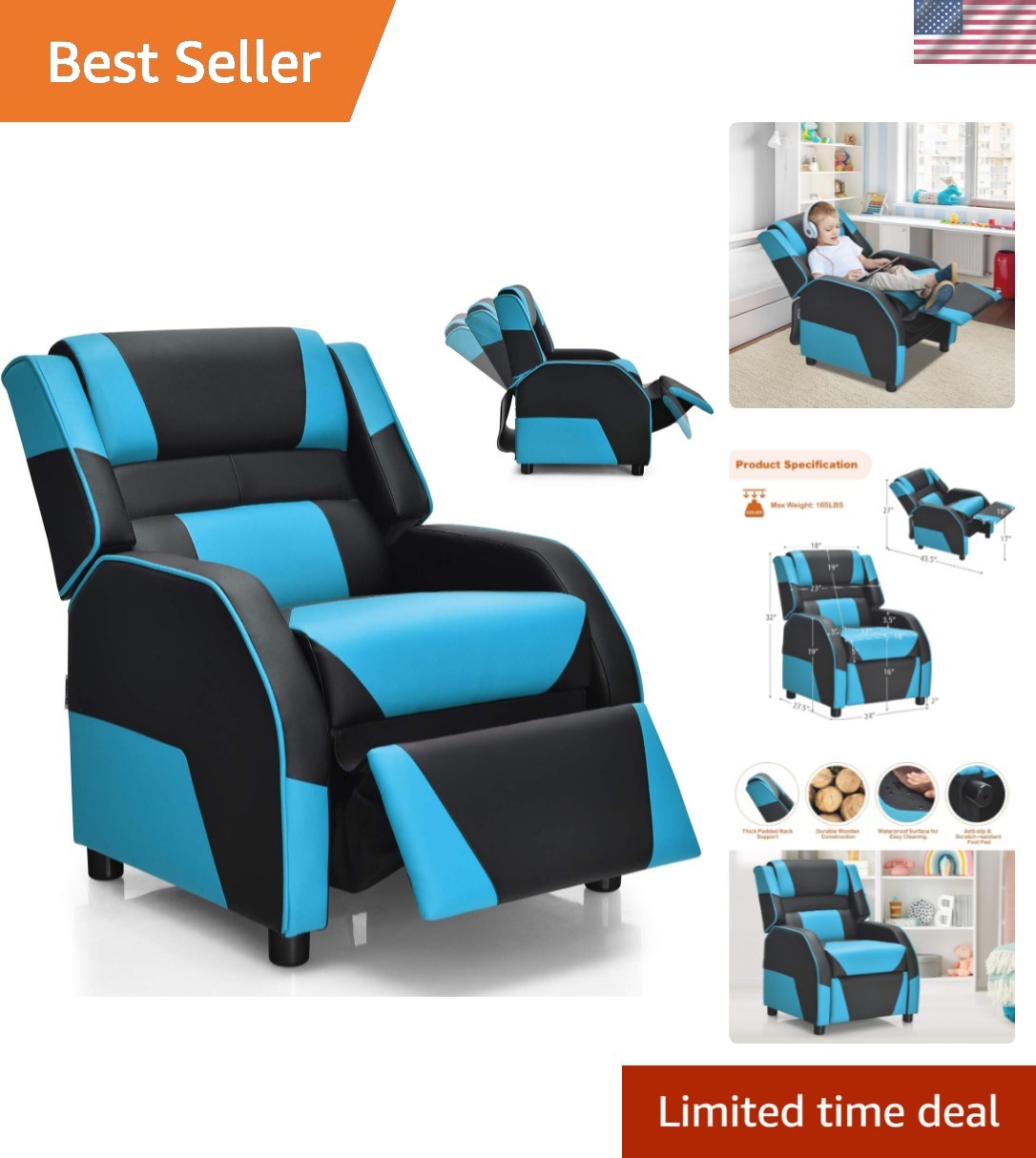 With Footrest, Headrest & Lumbar Support...