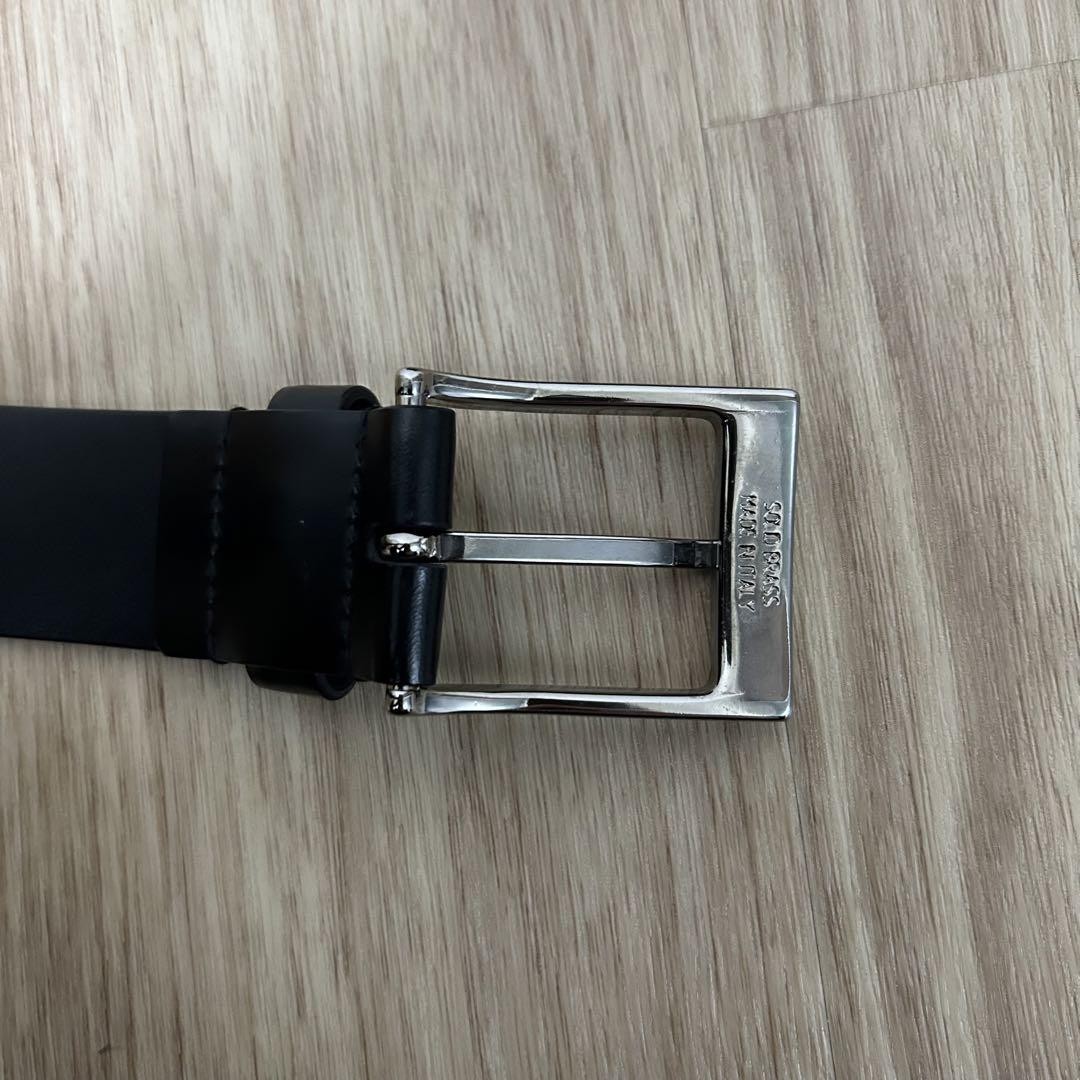 【美品】D&G ブラック ベルト DOLCE & GABBANA Belt Black Suede Leather Gold Metal Buckle s