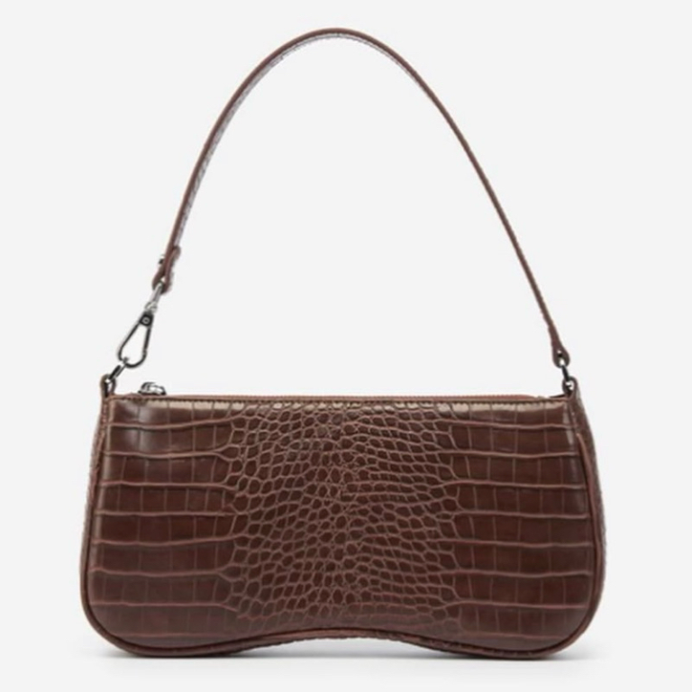 Jw Pei Handbags Women's Eva Shoulder Bag Croc Brown Silver