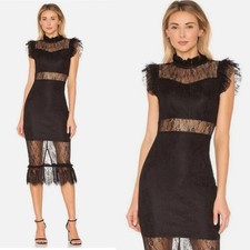VICI X GINA Saige Sheer Lace Midi Dress Sz Small Whimsigoth Fairy Dark Romantic