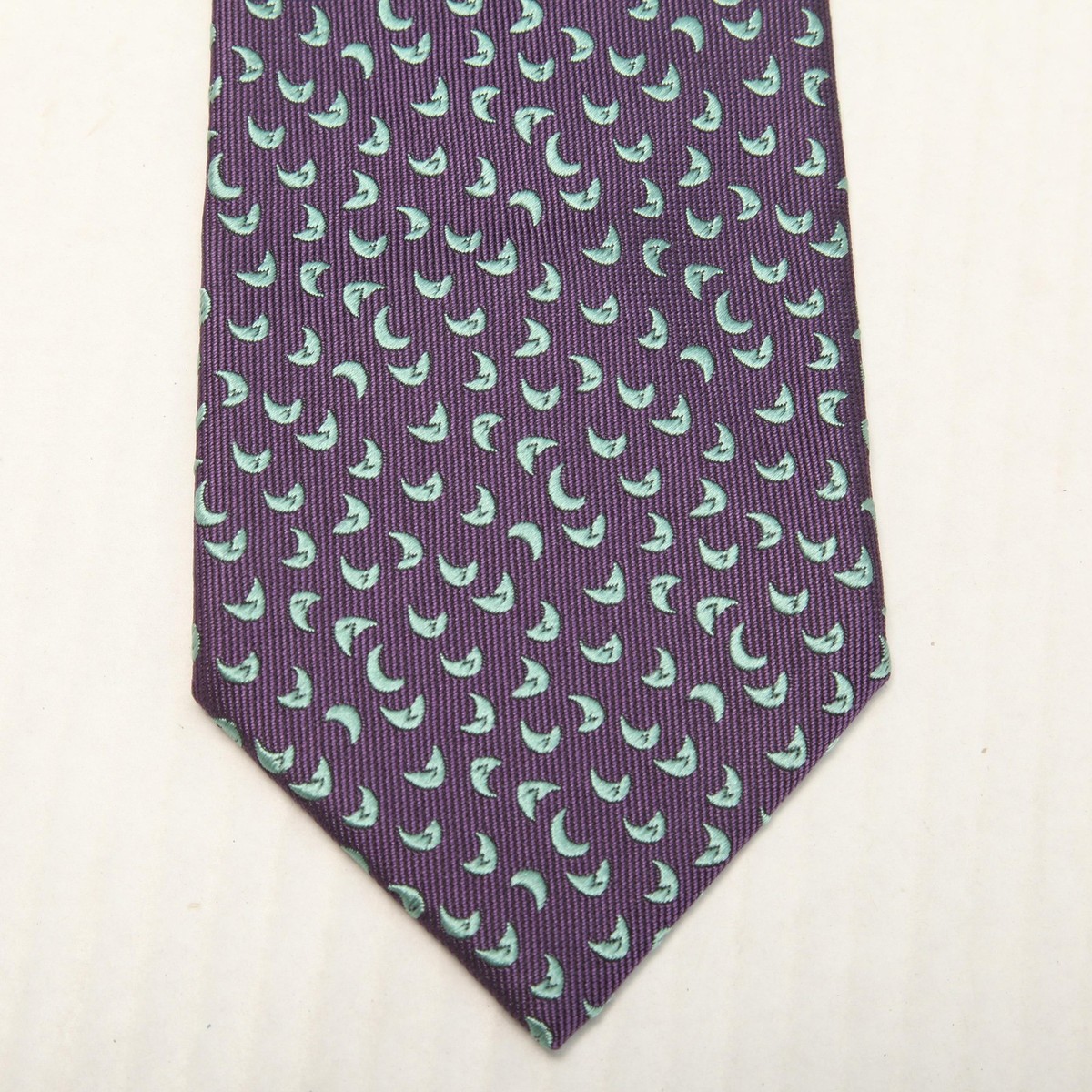 Charvet Place Vendôme Tie Mens One Size Purple Silk Moon Print