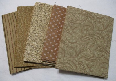 5 Fat quarters Neutral tone on tone  quilter bundle pack quilt fabric lot F