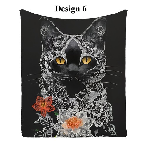 Lace Cat Flower Comfy Flannel Bedspread Sofa Throw Blanket Holiday Birthday Gift - Picture 19 of 24