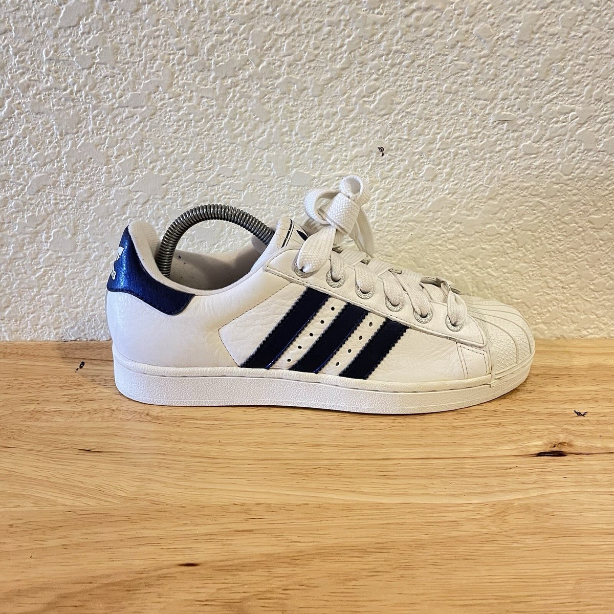 Women Size Vintage adidas Superstar Metallic Navy Blue White