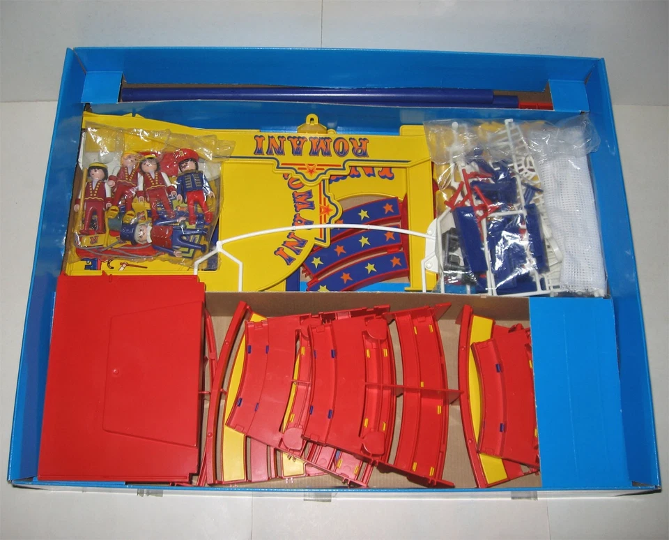 PLAYMOBIL CIRCUS ROMANI #3720 TBE,VGC, 96% (1991) CIRCUS KLICKY TRAPEZE GRADINS - Photo 2/4