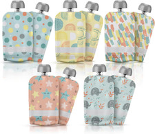 Reusable Baby Food Pouches - Refillable with Applesauce, Yogurt, Fruit Puree