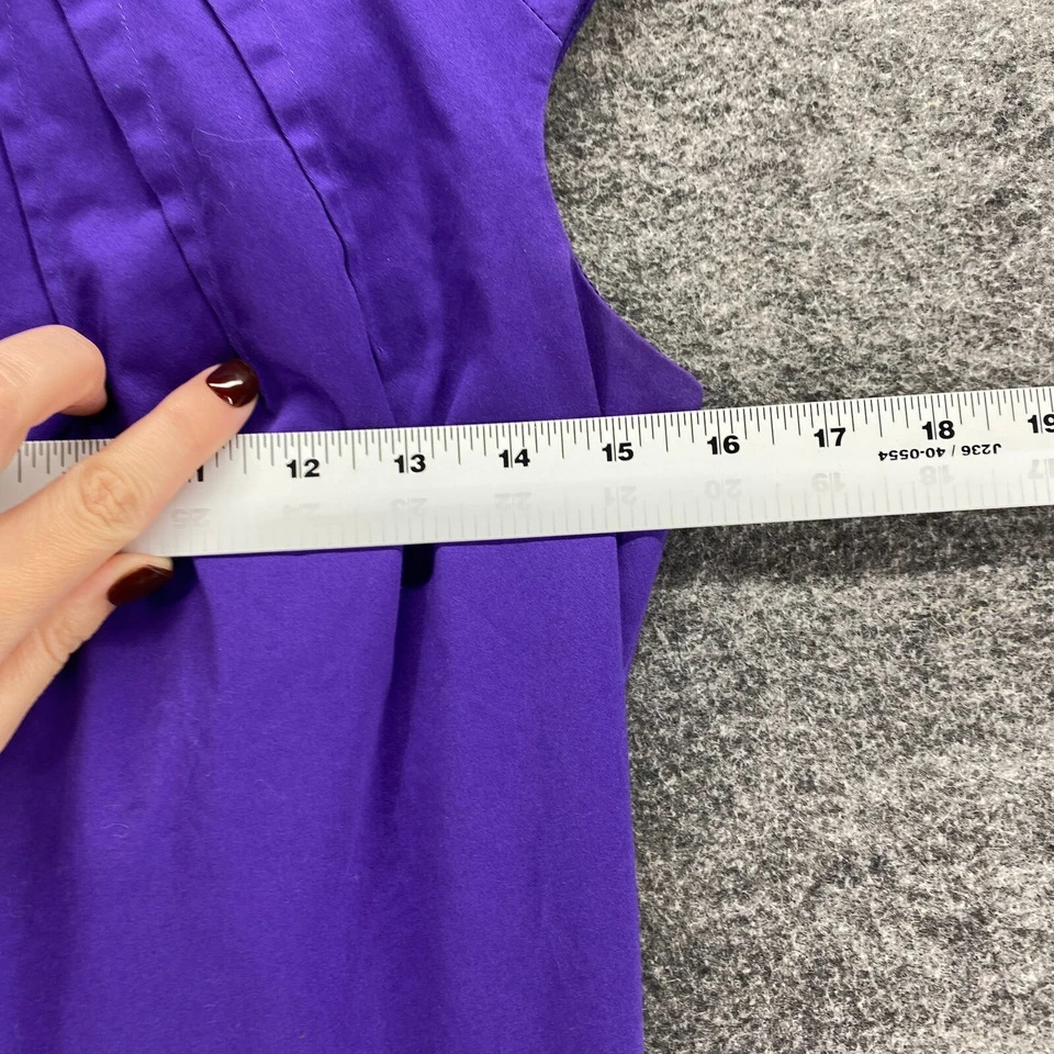 Vestido Calvin Klein Mujer 4 Azul Vaina Midi Cremallera Sin Mangas Algodón Cuello Redondo Foto 3 de 4