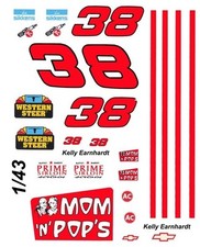 38 Kelly Earnhardt Camaro or Lumina 1/43rd Scale Slot Car Waterslide Decals