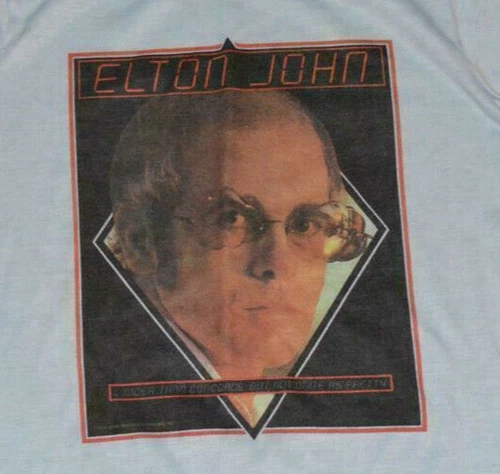 ELTON JOHN rock concert tour promo tee t-shirt S 1970s vintage concert t-shirt, vintage, size S, single stitch, B+ condition