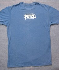 SALE Petzl Climbing and Caving Gear T-Shirt Blue Shirt Printed Both Sid
