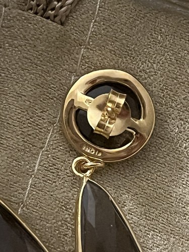 30.00CTW smoky quartz 14k yellow gold over sterling silver earrings JTV NIB - Picture 4 of 13