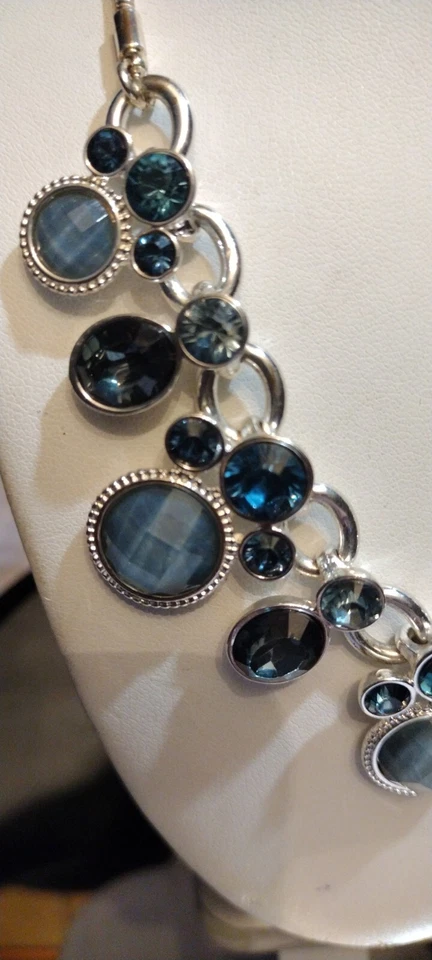💎NINE WEST Tonos de Azul Collar Joyería Diseñador Firmado (829) Foto 3 de 4