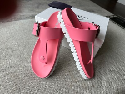 Prada pink rubber brand new sandals flip flops US 7 EU 37 | eBay