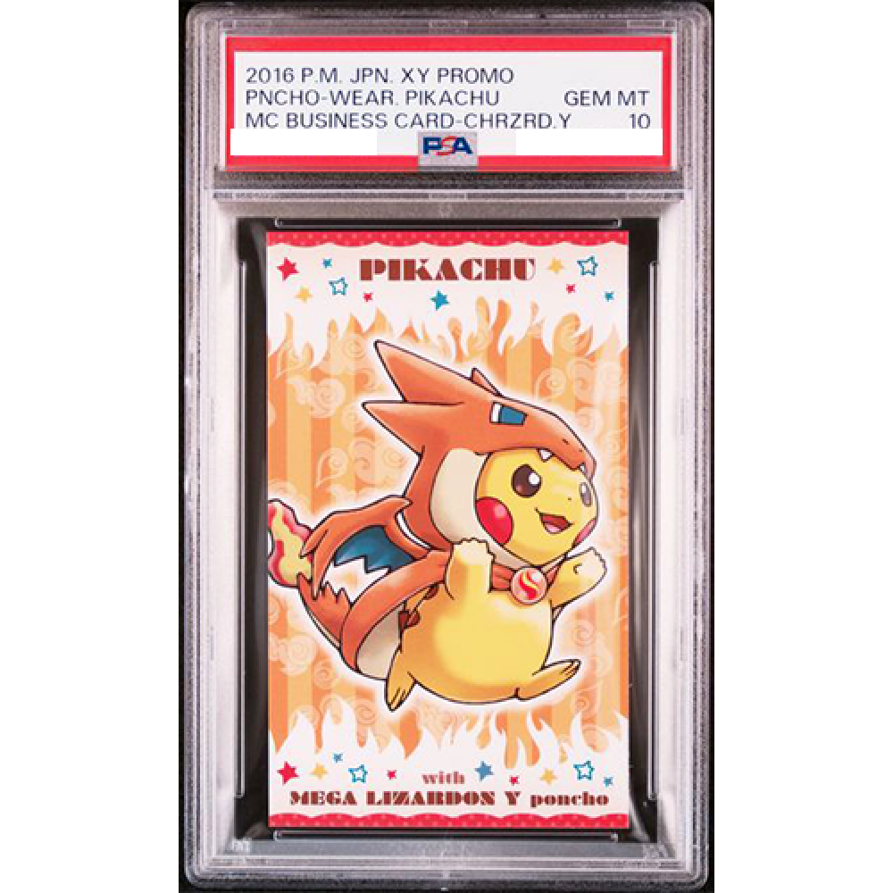 PSA 10 Poncho Pikachu Charizard Business Card XY Promo SEQ PSA 10 Poncho Pikachu Charizard Business Card XY Promo SEQ
