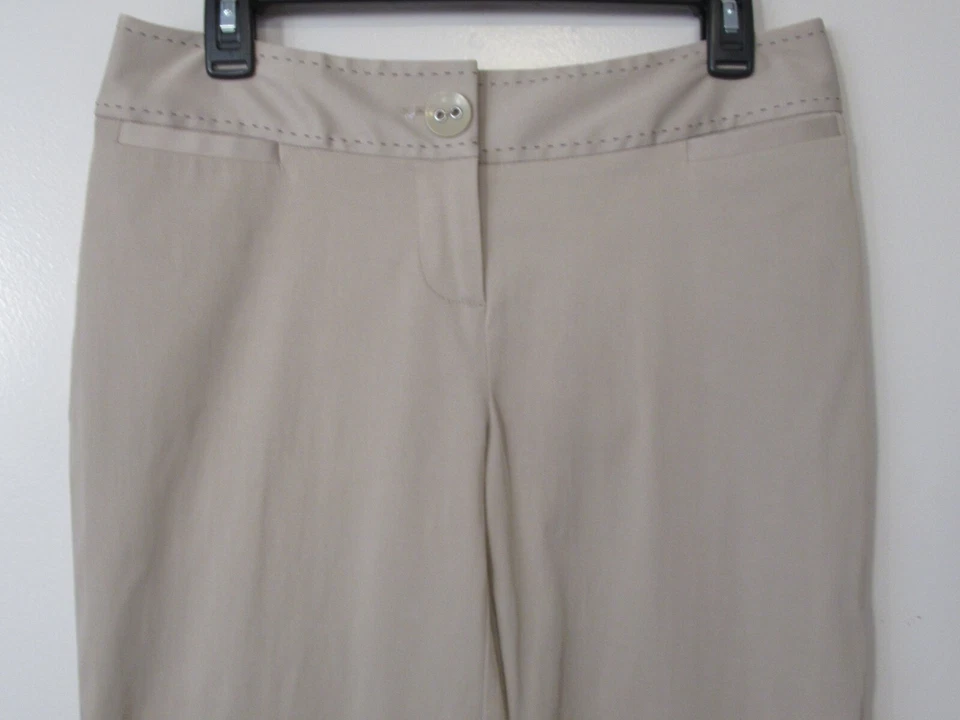 Pantalones Hillard Hanson 4028 Mujer 6 Beige Relax Sólido Elastizado Informal Bolsillos Foto 2 de 4