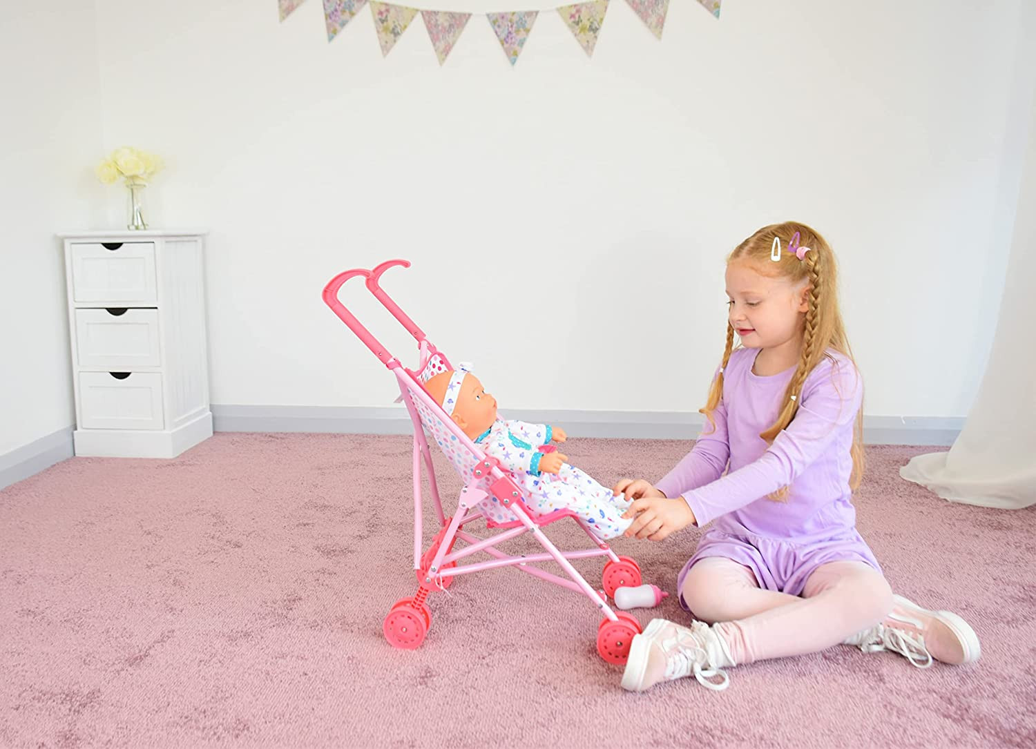 Baby Doll Stroller &ndash; Umbrella Stroller for Dolls - Foldable & Lightweight Baby S
