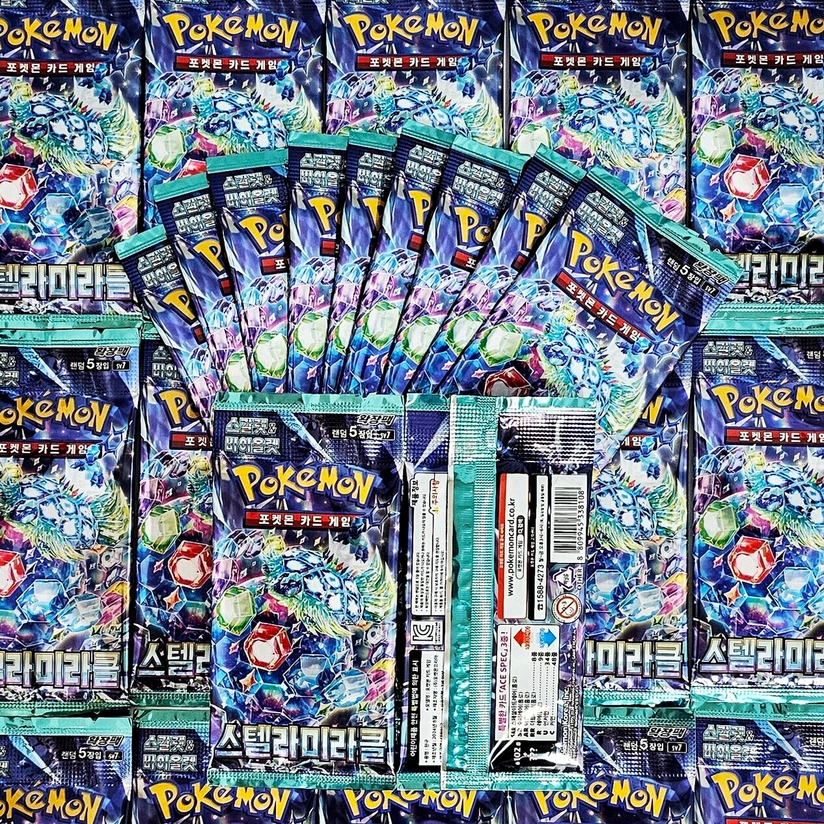 ra05 レアコレ5 青眼等　スタンプカード　ウルトラ72枚セット　EU版 100+10 PACKS KOREAN Stellar Crown Miracle Pokemon Cards Booster