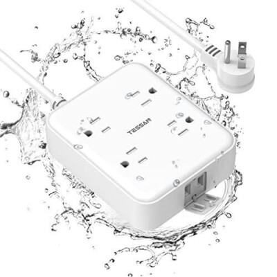 Tessan Outdoor Waterproof 4 Outlet Power Strip w Surge & Overload TS-WP104