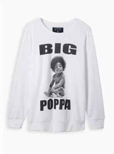 NEW Torrid FLEECE BIG POPPA WHITE Crew Neck Sweatshirt Size 3 / 3x / 22 / 24
