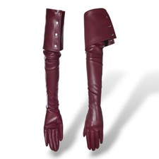 Women's Long Sleeve Opera Gloves with Concealed Side Zipper Fastening and Button