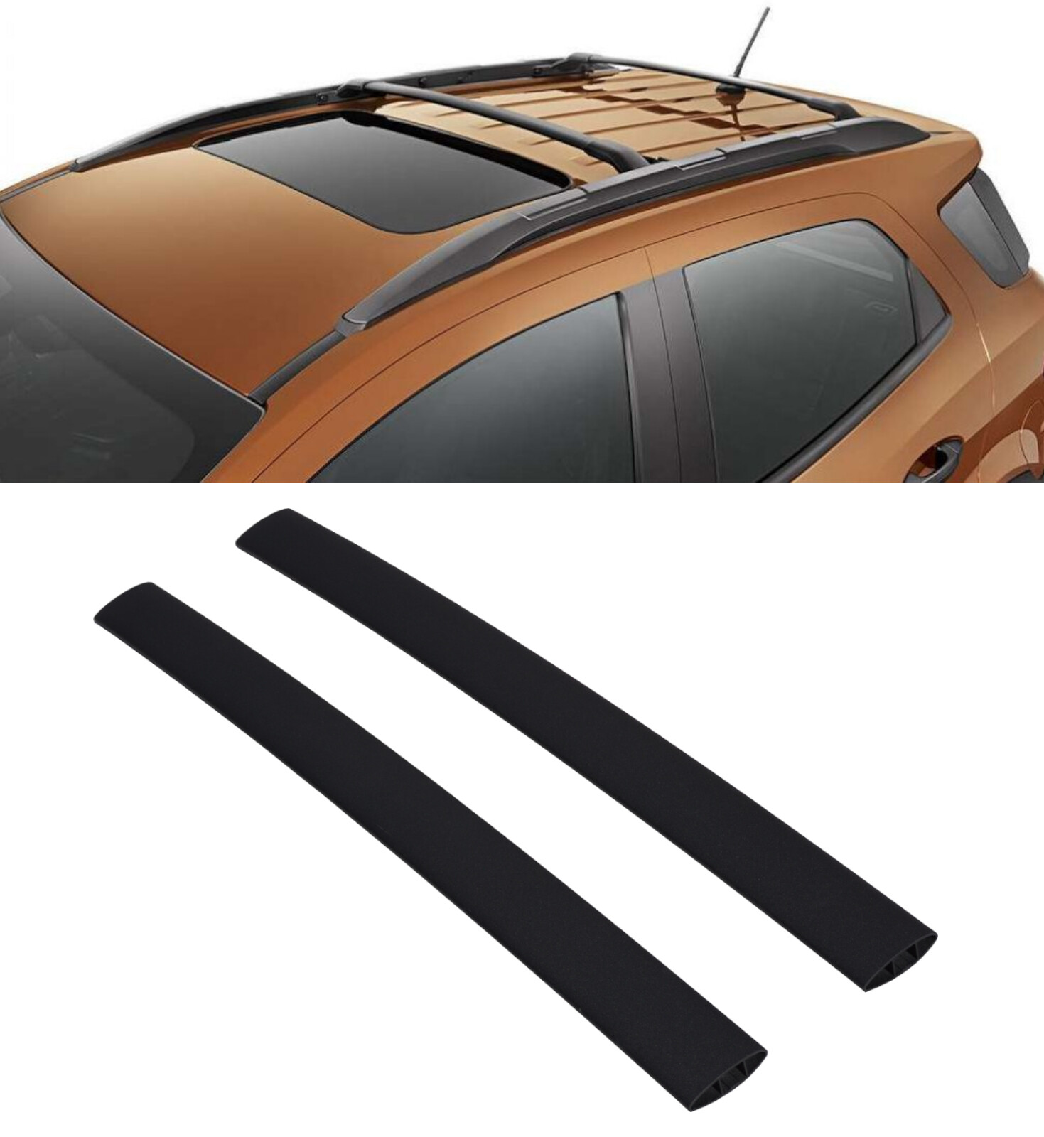 ALUMINIUM CROSS BARS ROOF BARS SPECIAL OE STYLE BLACK FOR FORD ECOSPORT