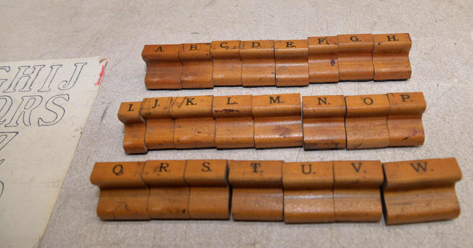 Antique hardware store wood rubber stamps sign making collectible tool lot