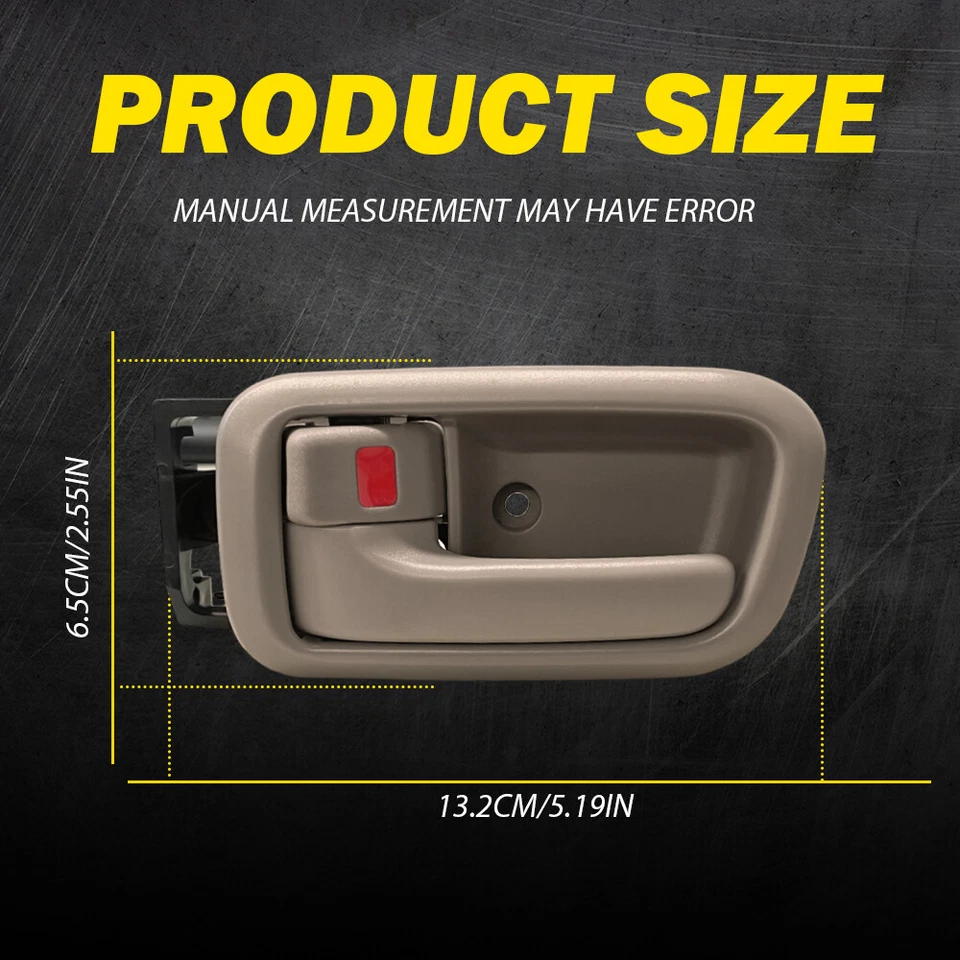 Par de manijas de puerta interior delantera izquierda y derecha beige para Toyota Tundra 2000-2006 Foto 4 de 4