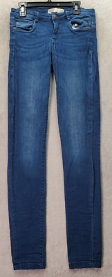 Zara Trafaluc Jeans Women Sz 4 Blue Denim Pockets Flat Front Zara Trafaluc Jeans Women Sz 4 Blue Denim Pockets Flat Front