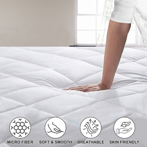 Quilted Mattress Protector Extra Deep 40CM/16" Cover Protector - Picture 3 of 6