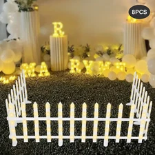 8 PCS Fence Garden Lights Panels Christmas Decor Edging Lawn Picket Fence Lights