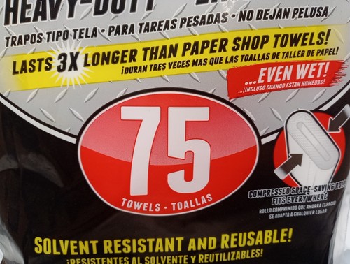 Two (2) Packs Intex Cloth-Like RAGS Heavy-Duty& Lint-Free, 75 CT Select-A-Size - Picture 6 of 7