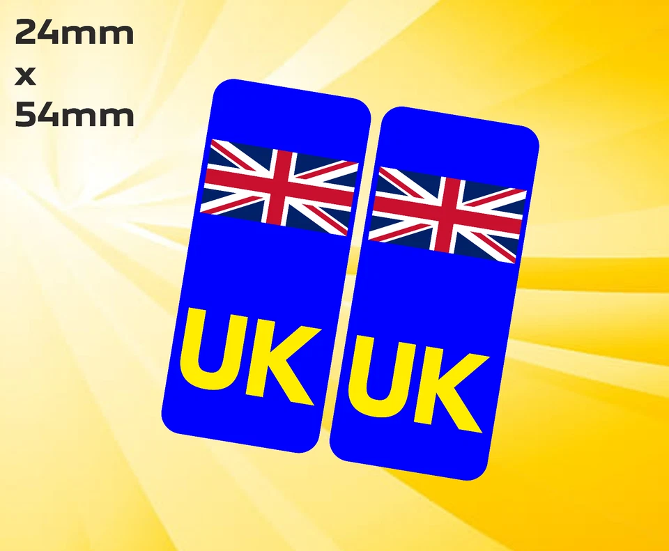 PCSL UK Motorbike Number Plate Sticker. Union Jack / EU / Europe / Brexit - Car Van