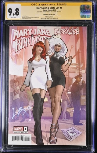 Mary Jane & Black Cat (2023) # 1 (CGC 9.8 SS) Signed Pablo " Lobos " Villalobos
