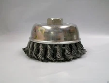 3" Knotted Wire Cup Brush, Coarse, 5/8"-11 Thread