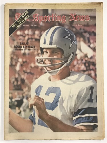 1972 -THE SPORTING NEWS- ROGER STAUBACH Dallas Cover -Jan 15 Landry Vs Shula