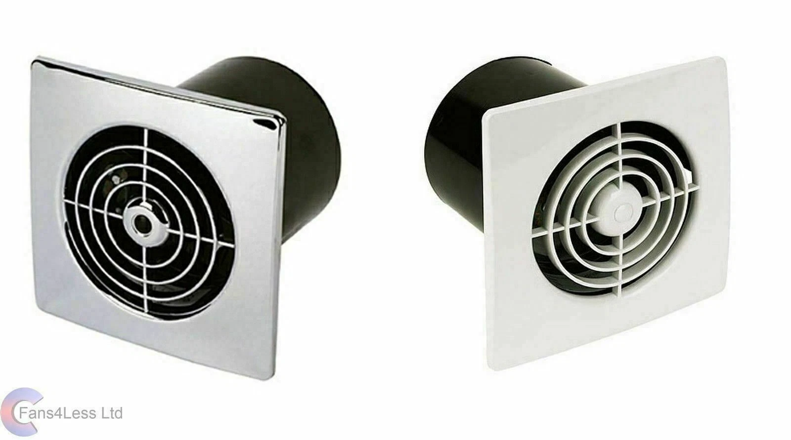 Manrose LP100 4" Chrome Standard Timer Low Profile Extractor Bathroom Shower Fan