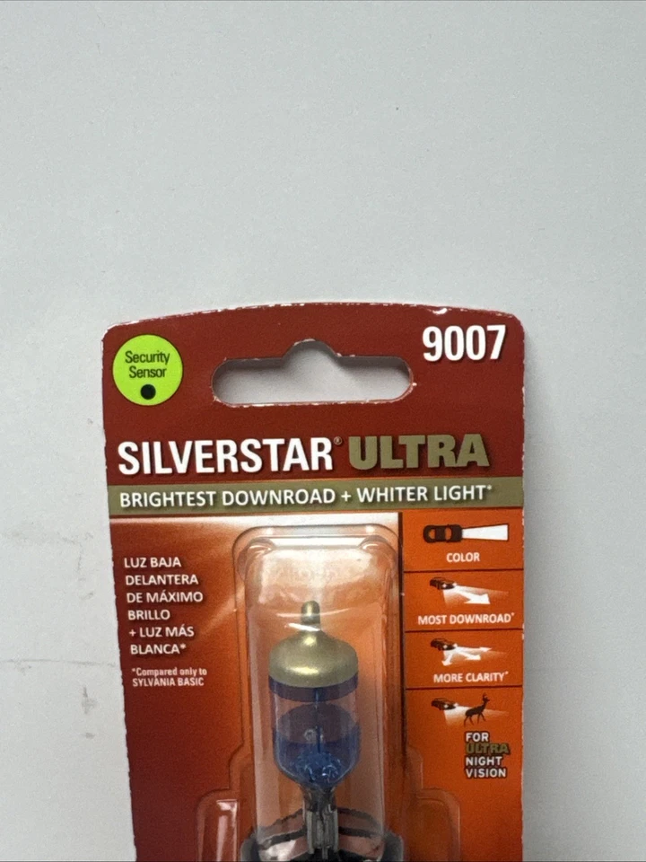 Paquete de 1 bombillas halógenas para faros Sylvania 9007 Silverstar ULTRA VISIÓN NOCTURNA Foto 3 de 4