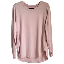 RBX Active Women's Crewneck Long Sleeve Ultra Soft Tunic Tee Light Pink Medium