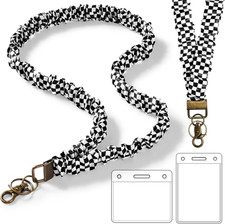 Scrunchie Lanyard with ID Badges Holder for Women, Stretchy Lanyards for Teacher