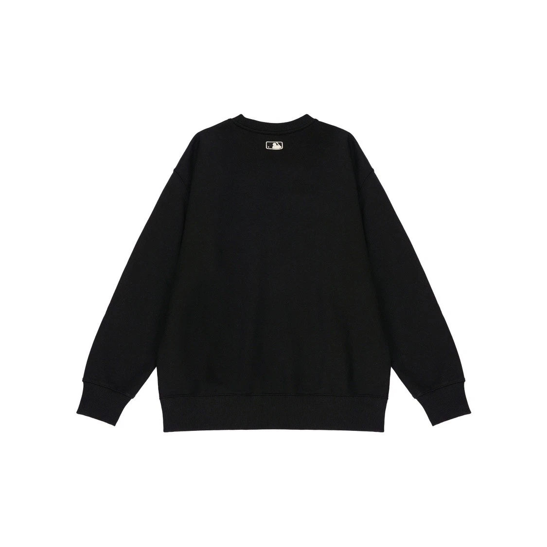 Solid Color Logo Printed Pullover Crewneck Sweatshirt Unisex Black