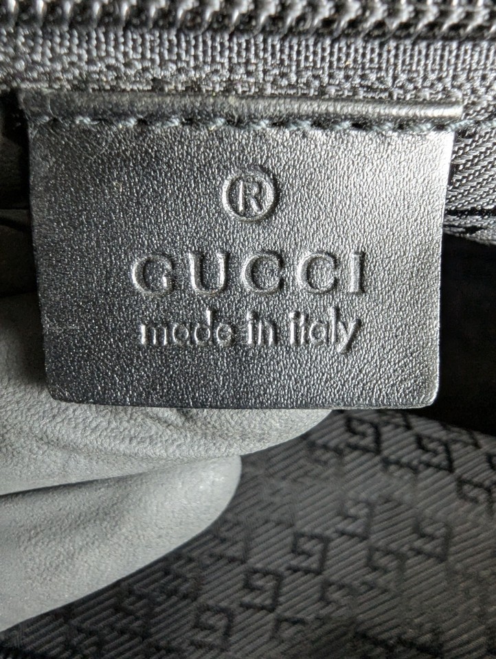 Authentic GUCCI Nylon Weekender Black Briefcase Bag Shoulder Bag Made ...