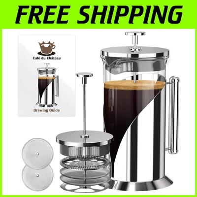 Stainless Steel Coffee Maker 34 oz - 4-Level Filtration