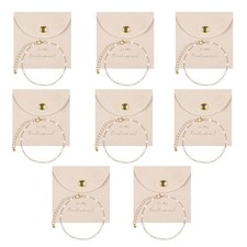 16Pcs Bridesmaid Proposal Gifts, 8 Set Pearl Bracelets with Velvet Jewelry - 01