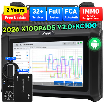 2026 XTOOL X100 PADS V2.0 KC100 Car IMMO Key Programmer All System Scan Tool